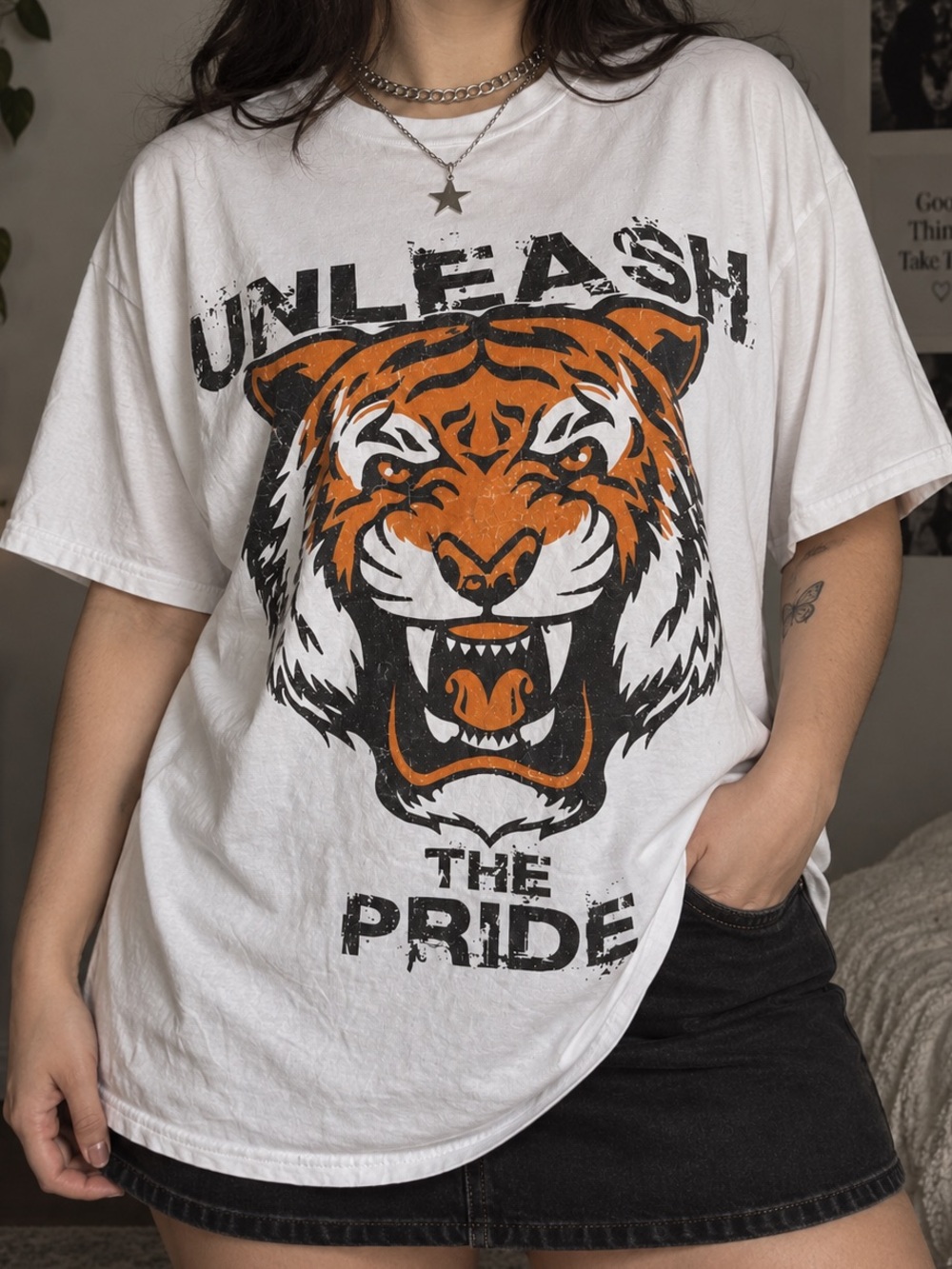 Port & Company Tiger Graphic Tee Unleash The Pride Size L